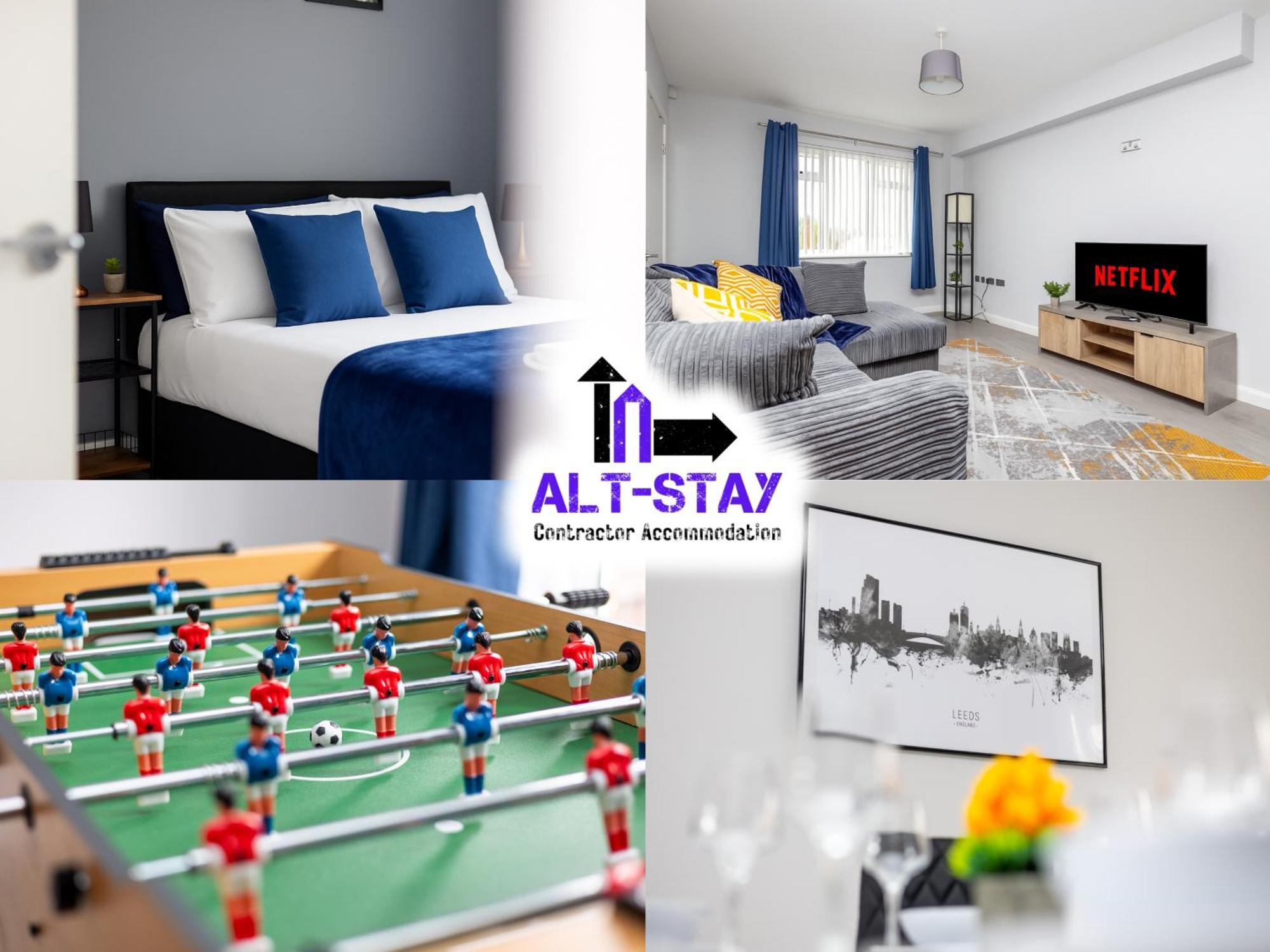 Alt-stay Leeds, M621 Junction 1 - Free Parking & Fast Wi-fi - Fussball Table - Master En-suite - Idea For Contractors & Long *